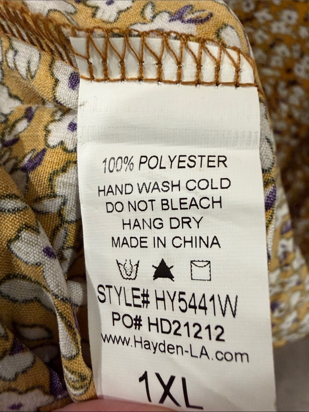 Hayden Women's Mustard Floral Tiered Midi Dress Sz XL - Picture 5 of 6